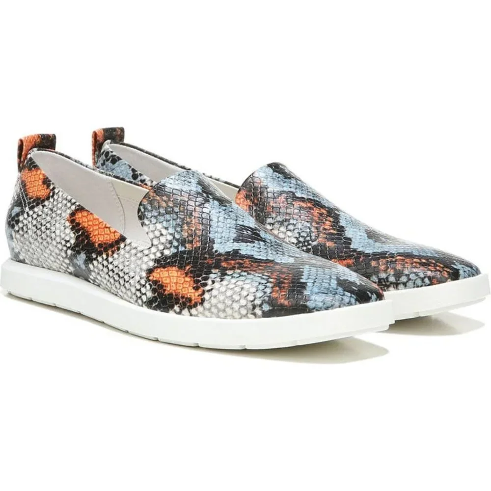 NEW FRANCO SARTO Boston Snake Embossed Leather Slip-On Sneaker SZ-7.5